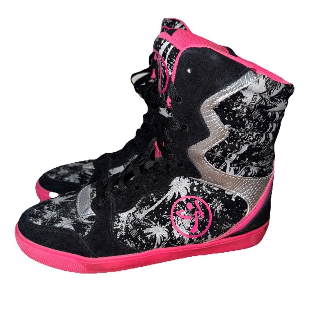 Zumba Street Elevate‎ MGC Womens 9.5 High Top Dance Sneakers Pink Black A1F00064